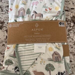 Aspen Baby Multiuse Reversible Blanket - Farm theme